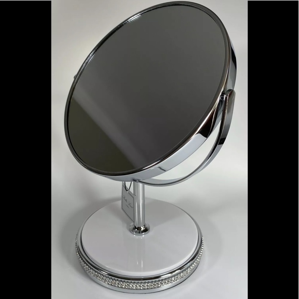 Bella Lux Rhinestone Crystal White Vanity Mirror